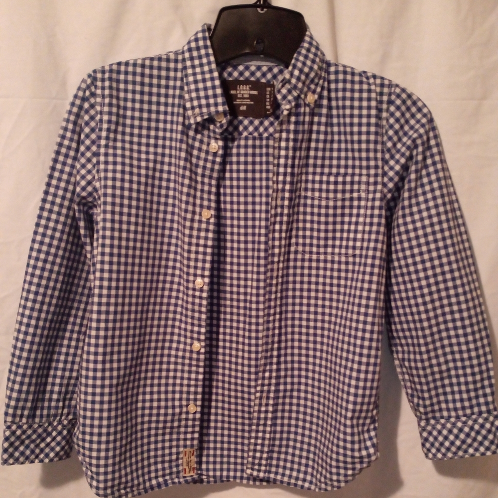LOGG, boys long sleeve checkered size 7/8 youth